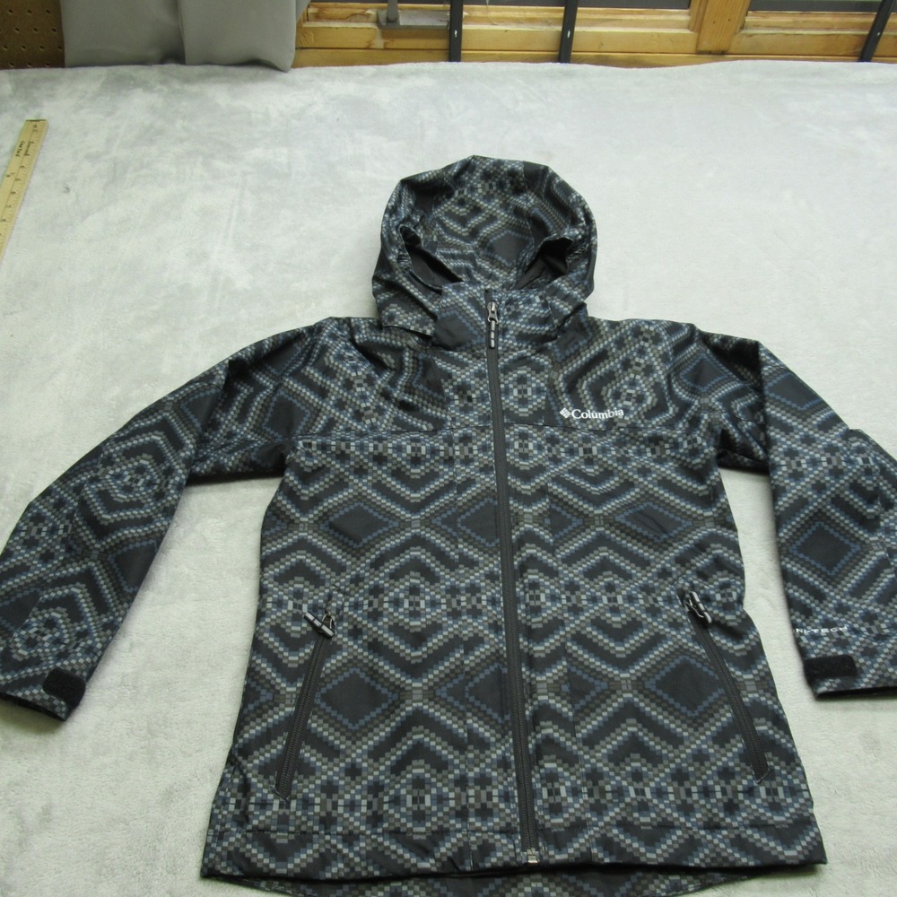 Columbia Jacket Kids Small 7/8 Black Hood 3in1 Shell OmniHeat Thermal Waterproof